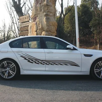 

Car Racing Stripe Sport Flags 78'' Door Decals for M5 Vinyl Side Motor stickers ZC1471