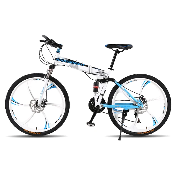 26 дюймов 21 скорость складной велосипед мужской/женский/студенческий горный велосипед двойной дисковый тормоз полный Shockingproof детский велосипед - Цвет: Six-knife wheel4