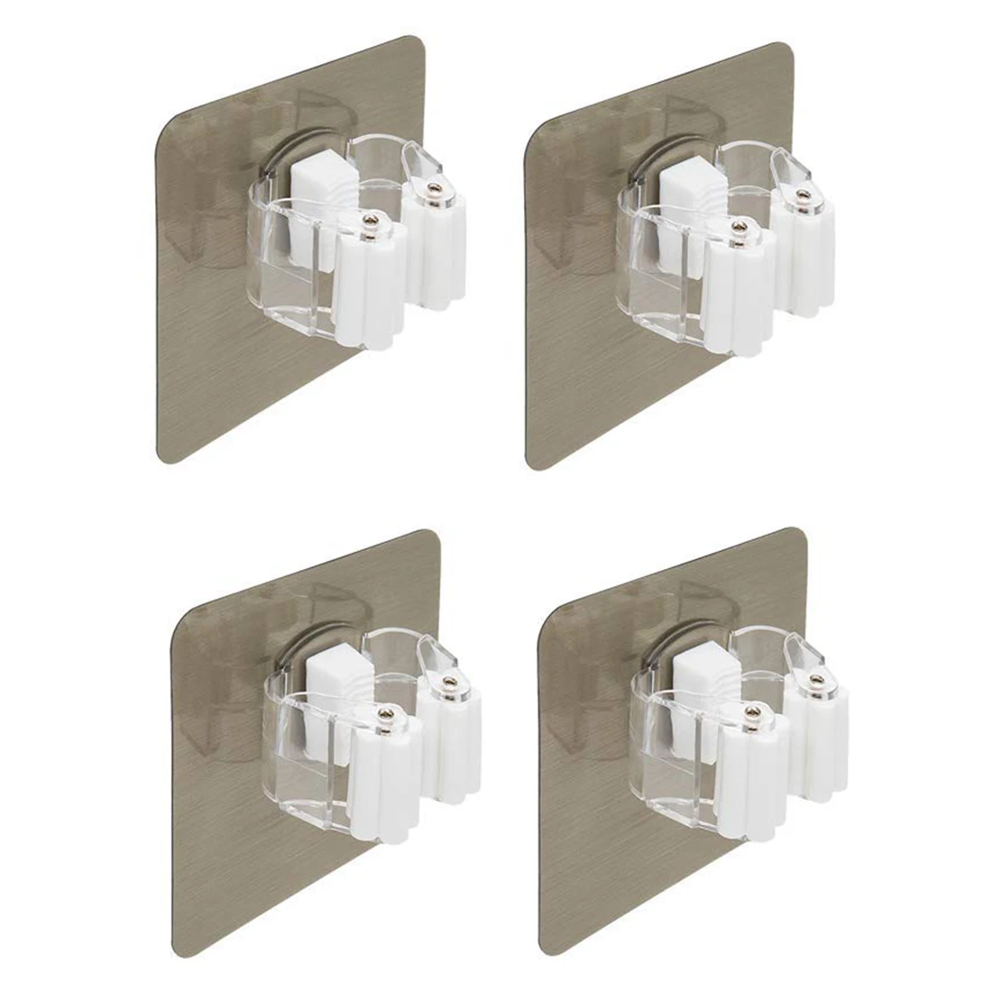 

Broom Mop Holder, Broom Gripper Holds Self Adhesive Reusable No Drilling Super Anti-Slip, Wall Mounted Storage Rack Storage &