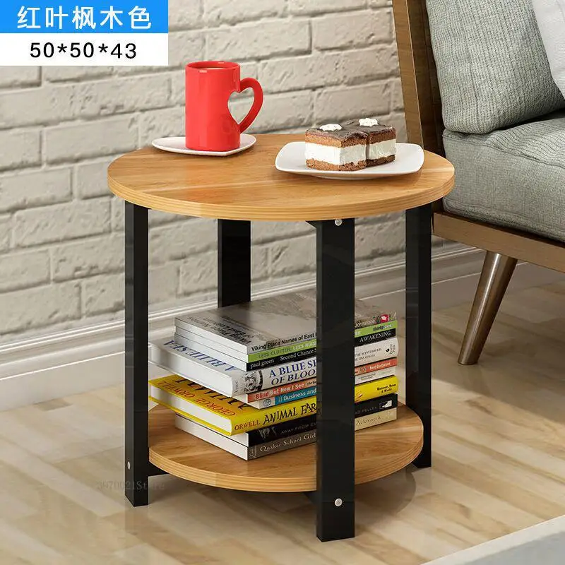 Домашний Деревянный Журнальный Столик простой современный круглый чайный столик небольшой размер журнальный столик гостиная диван чайный столик спальня - Цвет: NO3