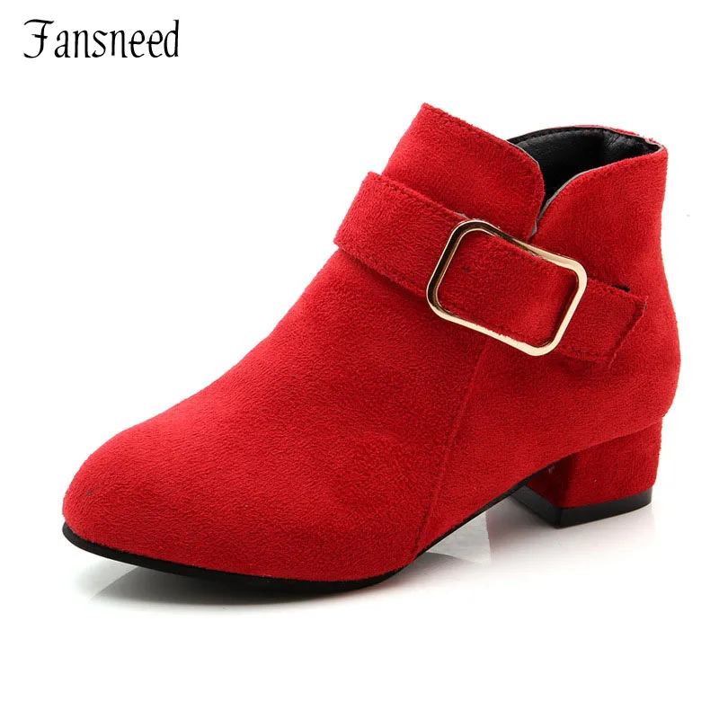 

2018 autumn and winter students princess shoes girls small high-heeled tube boots dance shoes tide solid color