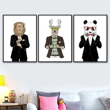 Lion Deer Panda Animal Wall Art Canvas Painting Nordic Posters And Prints Animal Wall Pictures For Living Room Home Decor