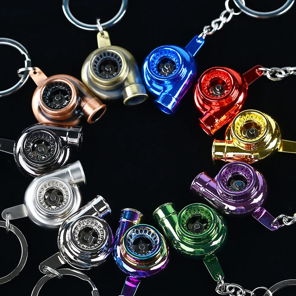 Lot 5PCS Car Auto Sleeve Bearing Spinning Turbo Turbine Keychain Key