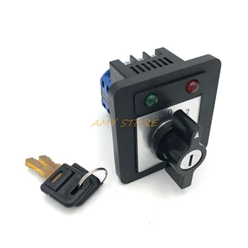 

20A 380-440V LED Indicator Light (1-0-2) 3 Position Key Lock Universal Changeover Rotary Cam Switch for Electrical Circuit Motor