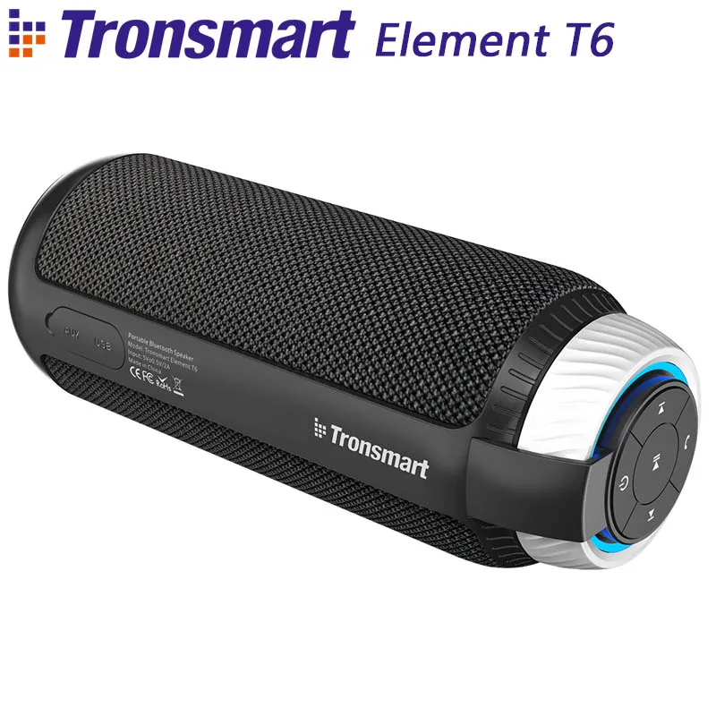 Tronsmart Element T6 Bluetooth динамик портативный беспроводной динамик с 360 градусов стерео звук для IOS Android Xiaomi смартфон - Цвет: Black speaker