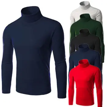 

Winter Men Slim Fit Knit High Neck Pullover Turtleneck Jumper Sweater Tops Shirt