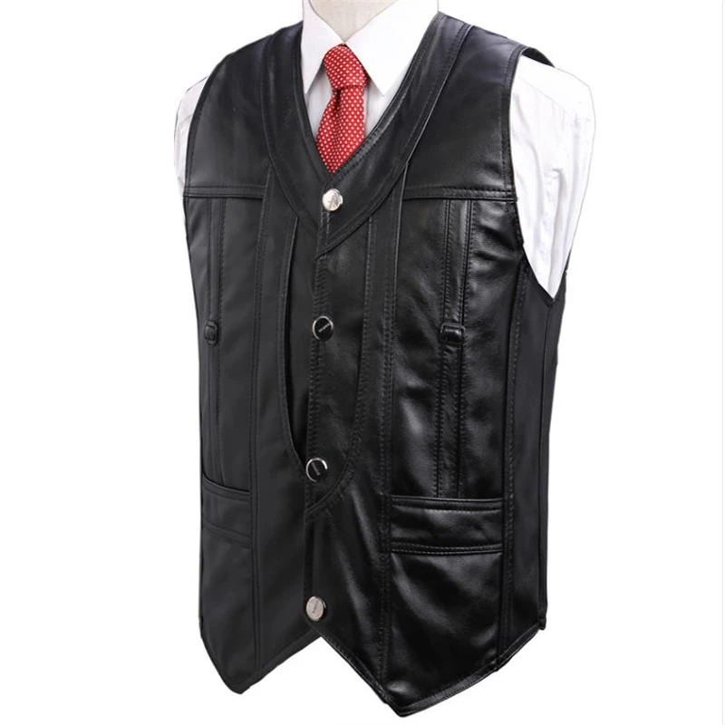 

Man Spring Plus Size 100% Sheepskin Vests Male Autumn Oversize 100% Genuine Leather Vest Men Sheepskin Waistcoat Cuero Chaleco