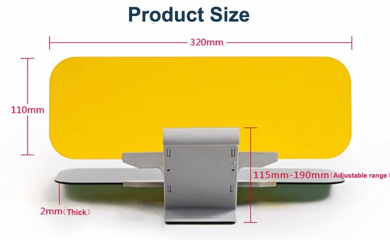 03 HD Car Sun Visor  Product Size