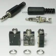 1 комплект 3,5 мм стерео наушники 3pin штекер+ 5pin гнездо с гайкой PCB панель крепление