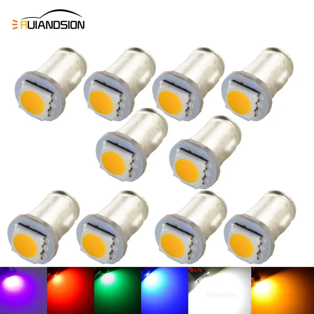 

10pcs Lucas Type 5050 LED 6V BA7s Dashboard Warning Bulbs Amber Yellow Light Bulbs Lamp
