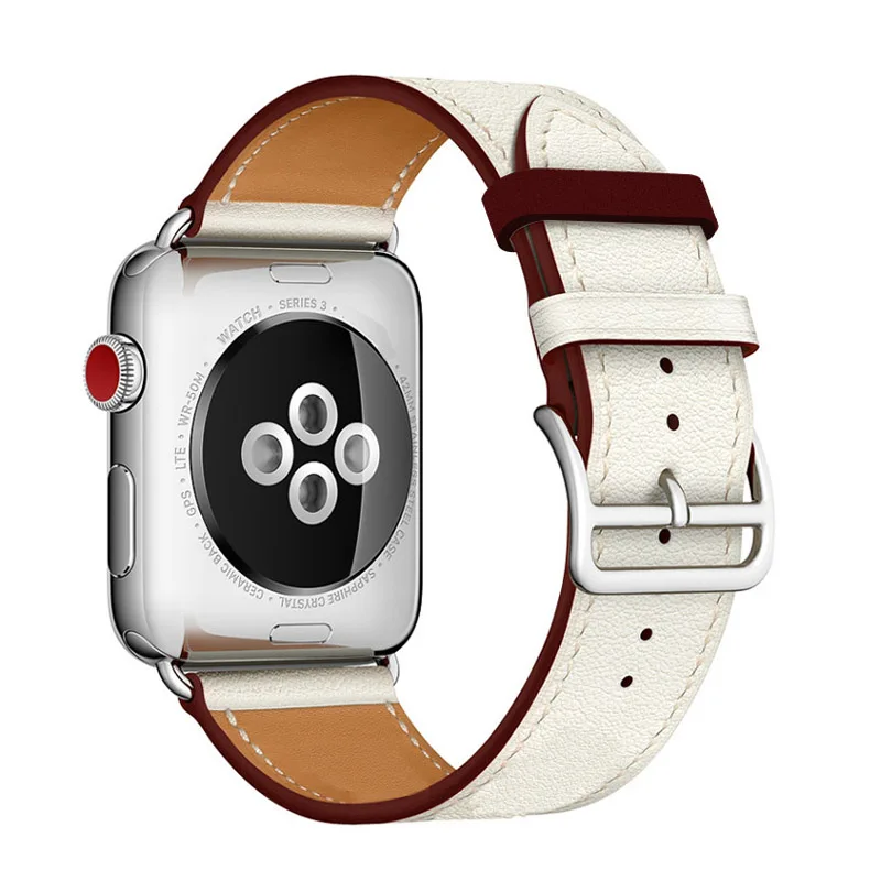 Learther ремешок для Apple Watch 4 офисный ремешок из натуральной кожи один походный браслет для Apple Watch 1 2 3 herm Ремешки для наручных часов 38-42 мм