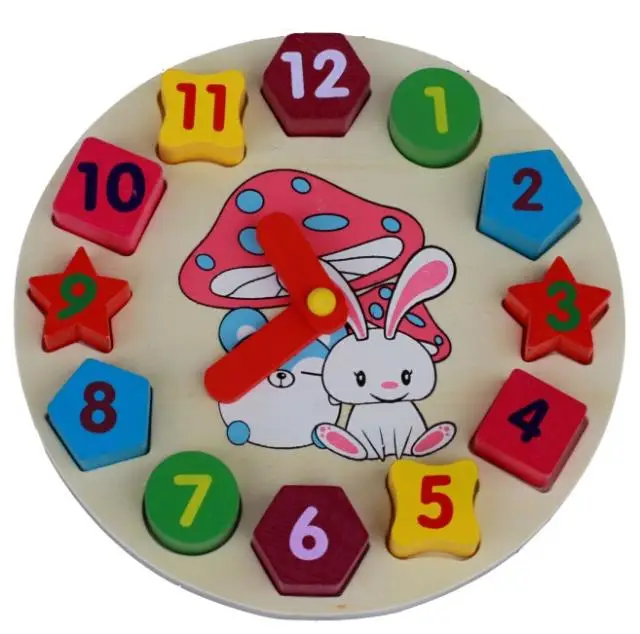 

Montessori Wooden Digital 3D Puzzles educational toys for Children kids toys maths toys Identify the shape color toys W174