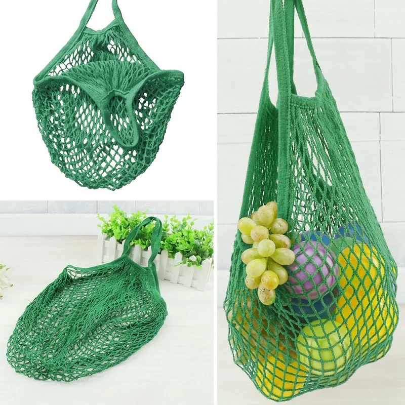 Хозяйственная сумка практичная зеленая хозяйственная сумка «фрукты» Сумка-тоут продукты супермаркет хлопковая сетка тканый сетчатый мешок корзина для хранения