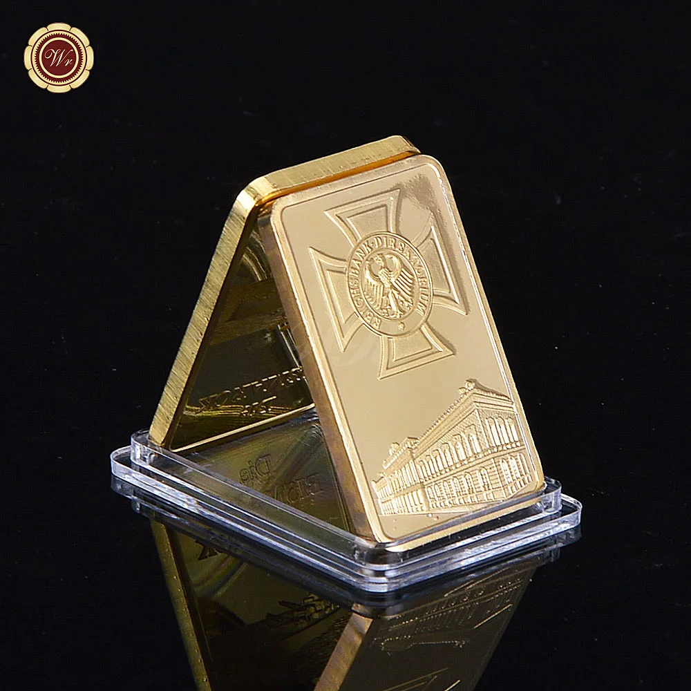 WR Deutsche Reichsbank 24K позолоченный слиток бар германский Орел Реплика Золотой для сбора