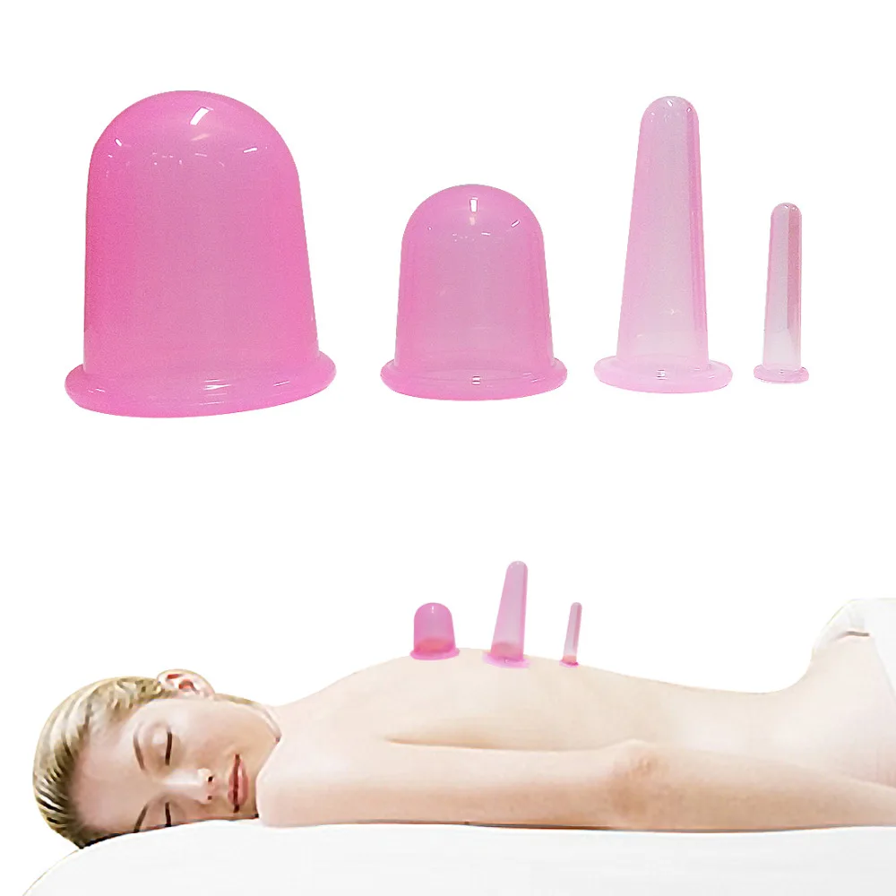 cellulite vacuum cups cup anti cupping silicone therapy massage sets treatment smoother skin helper 4pc massager pcs