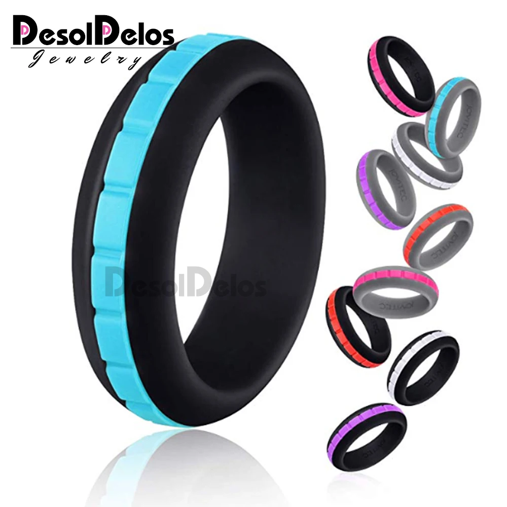 

Combinations Can DIY Change Color Silicone Ring Hypoallergenic Crossfit Flexible Sports Rubber Finger Ring For Men Women 10Color