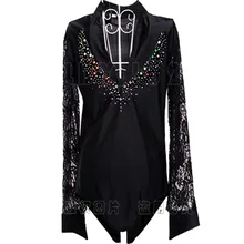 Men’s Latin dance clothing milk silk V collar net sleeve top Y-0101 manufacturers can be customized