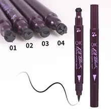 QIC Черный жидкая подводка Карандаш Водонепроницаемый долговечный quick dry eye liner ручка с Звезда Луна в форме сердца штамп для sexy eyes