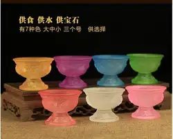 Оптовая продажа буддийские изделия-эффективные домашние Семейные талисман для защиты-7 цветные глянцевые лампа в форме лотоса держатель