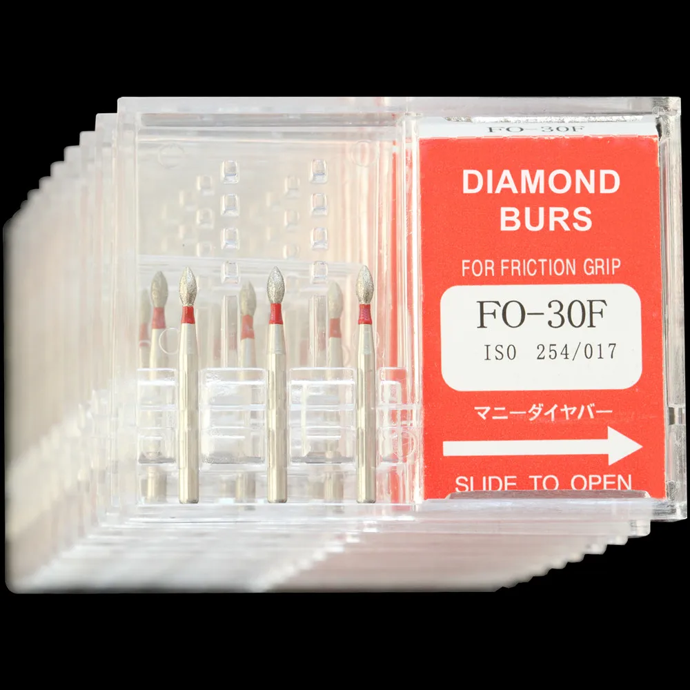 30Pcs(10Boxes) Dental Diamond Burs FO 30F Polisher Drill FG1.6mm High