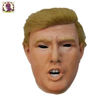 

Donald Trump Mask with Hair Realistic Adults Halloween Deluxe Latex Full Head for party