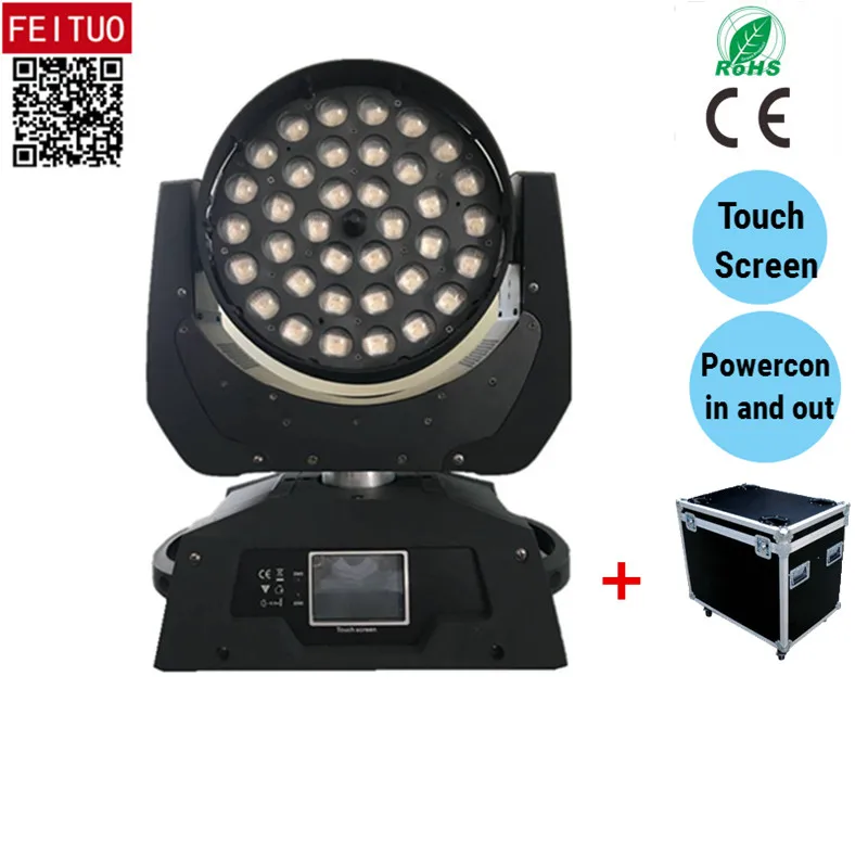 4 шт. + F светильник чехол Lyre Dmx Led Wash Zoom 36x18 Вт Rgbwa Uv 6в1 сценический с подвижной