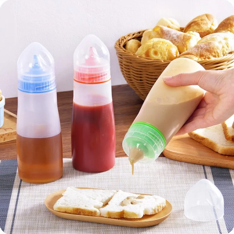 

Rotate Cover Plastic Sauce Bottles Jam Spices Tomato Sauce Squeeze Bottle Dispenser Cruet seasoning Bottle