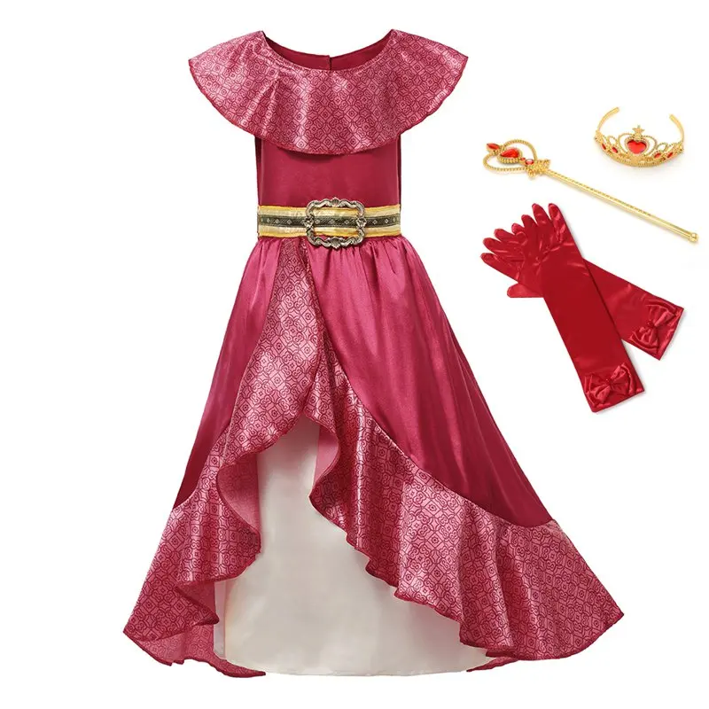 PaMaBa/Детские фантазийные платья принцессы Елены из авалора для девочек; одежда для карнавала, фестиваля, Хэллоуина; Детский карнавальный костюм; платья - Цвет: Elena Dress Set A-1
