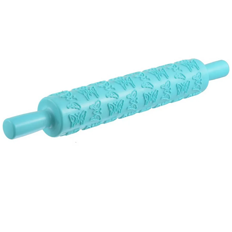 Urijk Pastic антипригарный Fondant Rolling Pin тиснение торт тесто ролик украшения ремесла DIY