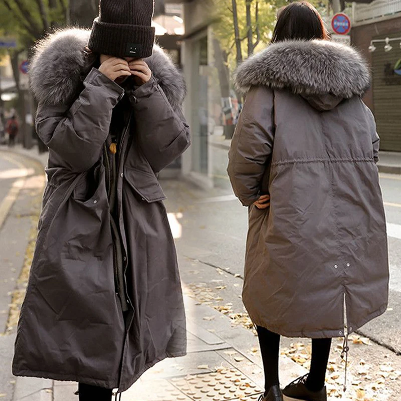 Парки Inverno Para As Mulheres искусственный мех енота воротник Sustans парка Feminino стеганые
