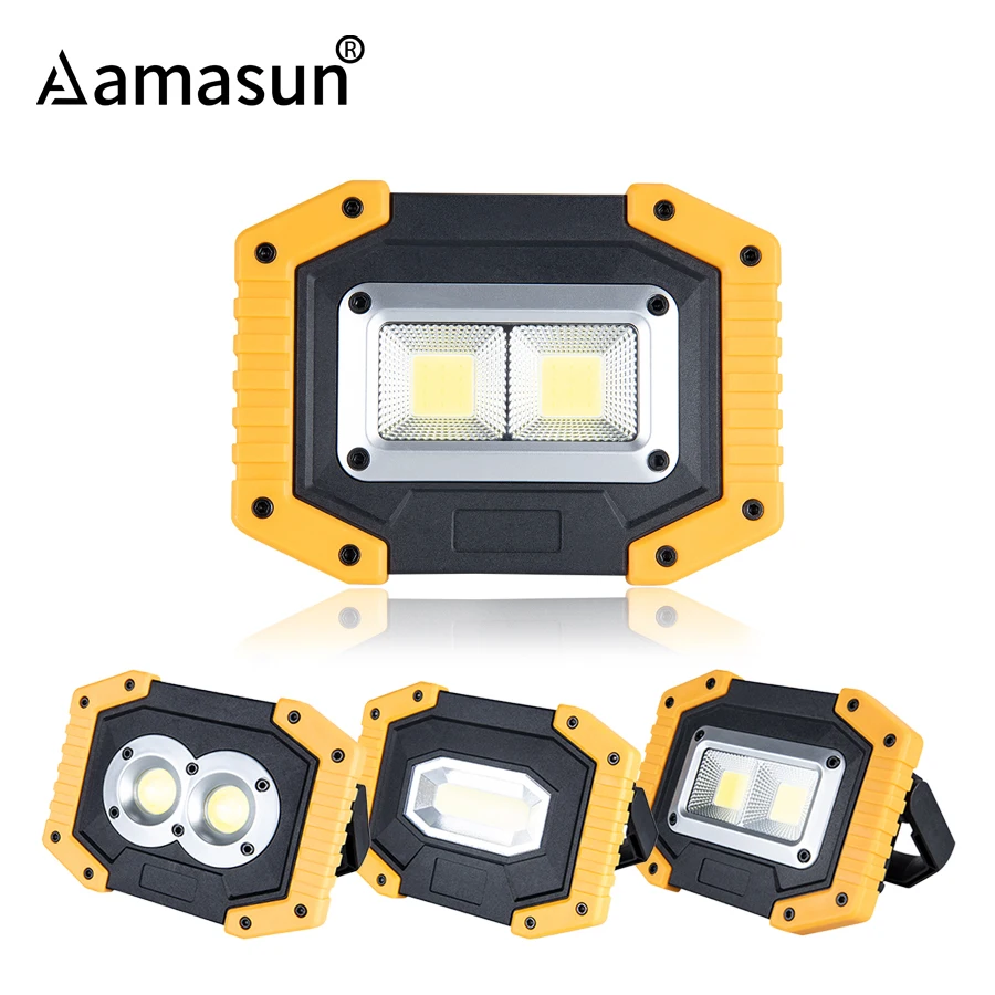 

30W Led Work Light Rechargeable LED Focus Repair Lamp 18650 or AA Battery Outdoor Portable Spotlight Camping Lantern Flashlight