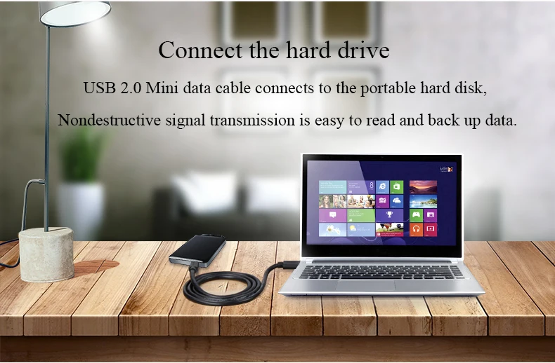 CHOSEAL USB 2.0 Cable to Mini USB Data Sync Cable 5 Pin Male to Male Fast Charging Cord Line For Hard Disk Camera MP3 Mp4 Player (2)