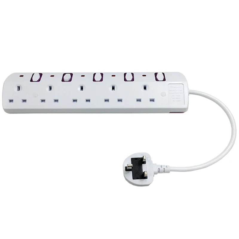 

New arrival Original Power Socket Strip UK Plug 5 Outlet Charger 2M Power Cord Wall Charger Adapter For Home Office Global