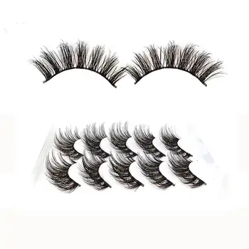 

HBZGTLAD 5 pairs Mink Fake eyelashes 3D Natural False Eyelashes Mink Lashes Soft Eyelash Extension Makeup Kit Cilios