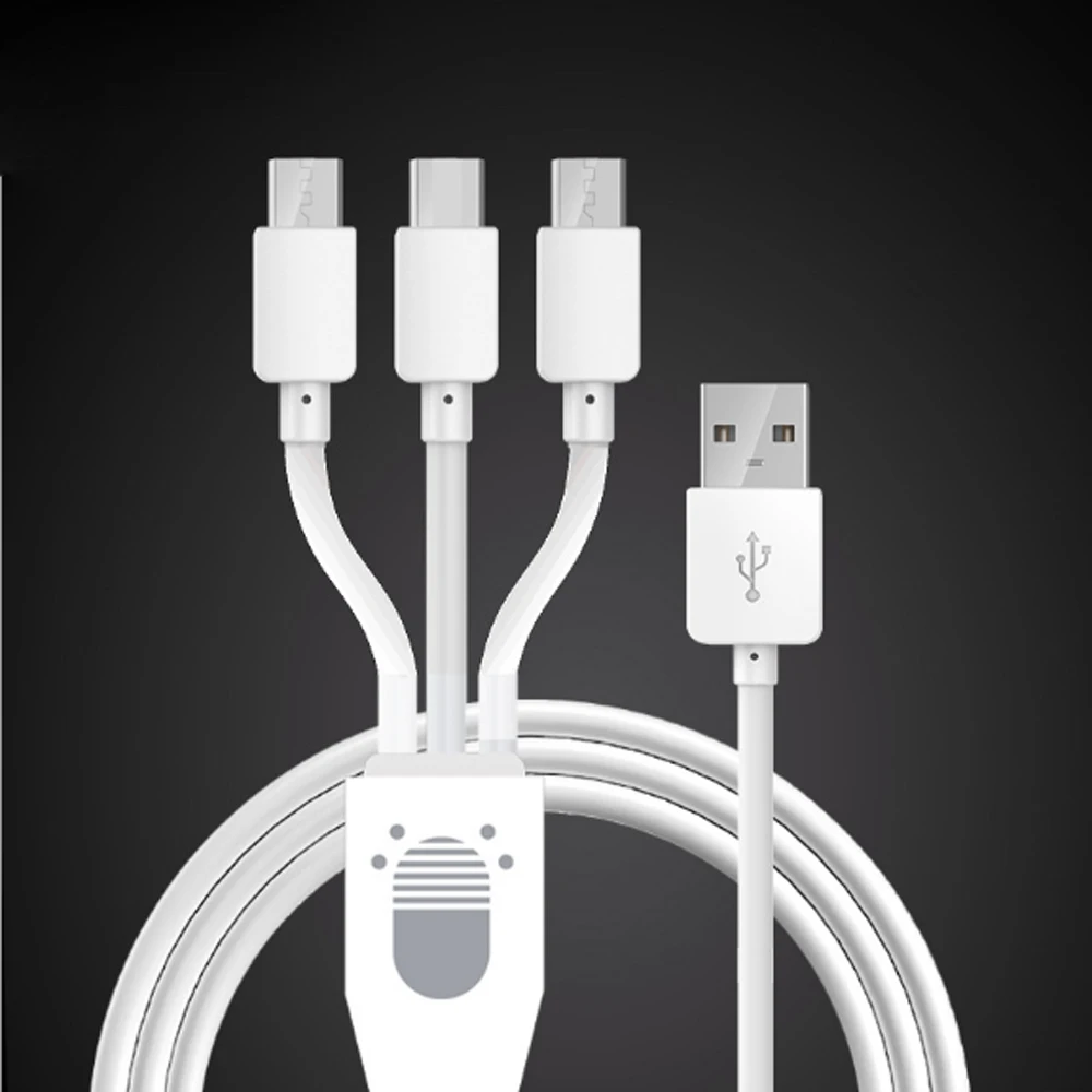 

3 in 1 Cable 3A 1m Fast Charging Micro USB Type C Cable For iPh for Samsung for Xiaomi for Android