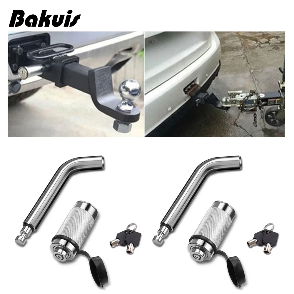 

5/8'' Car Back Trailer Locking Hitch Pin with Double Keys Rubber Cap Waterproof Lock Kit for Trailer Trailer Coupler Lock