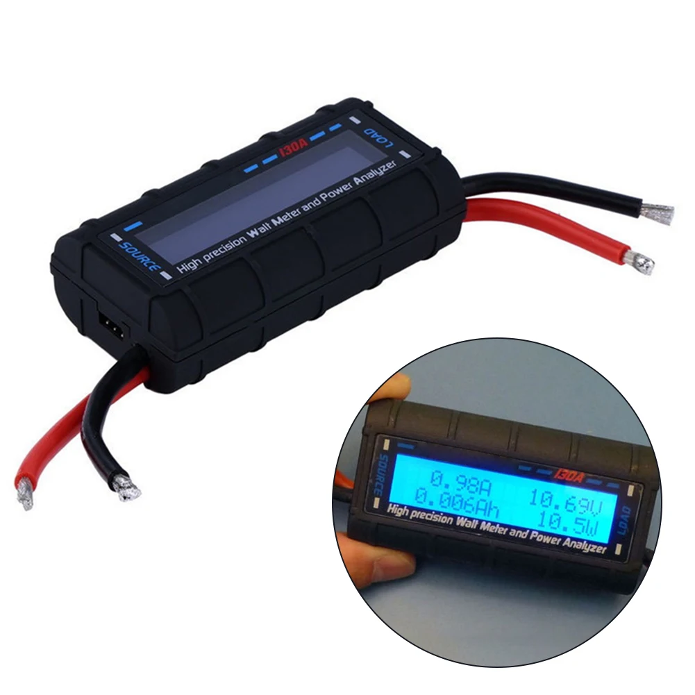 

130A Power Meter High Accuracy Digital Performance Check Voltage With LCD Backlight Watt Battery Consumption For RC Helicopter