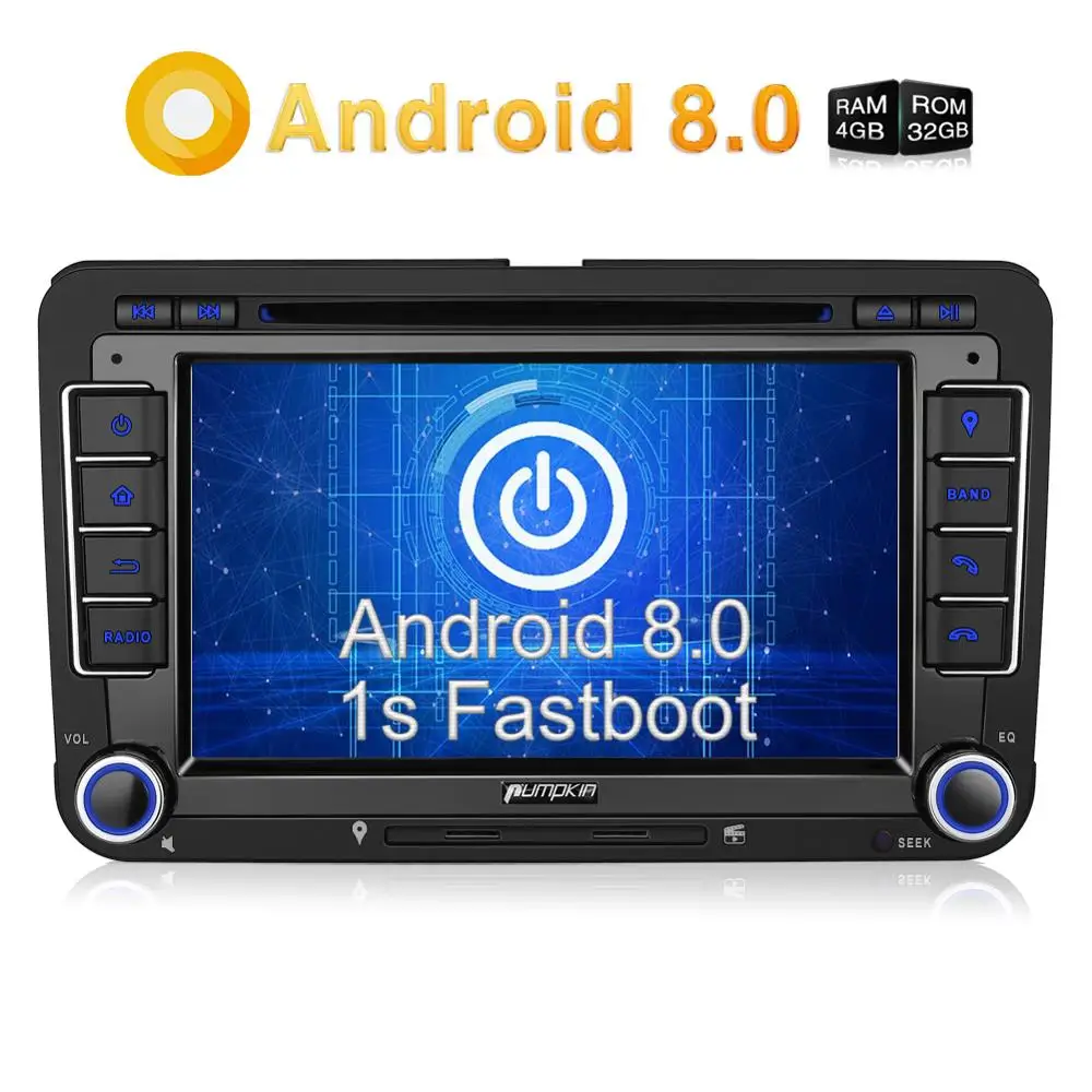 Тыква 2 Din 7 &quotAndroid 8 0 автомобильный dvd плеер GPS стерео для VW/Skoda/Passat FM Rds радио