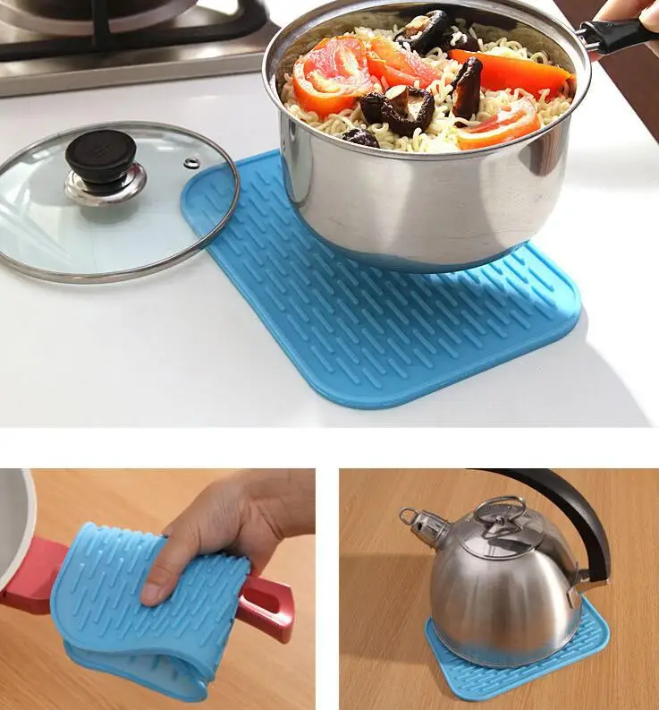 1pc Big Size 30x24cm multifunctional Pot Mat silicone Pot Holder Large