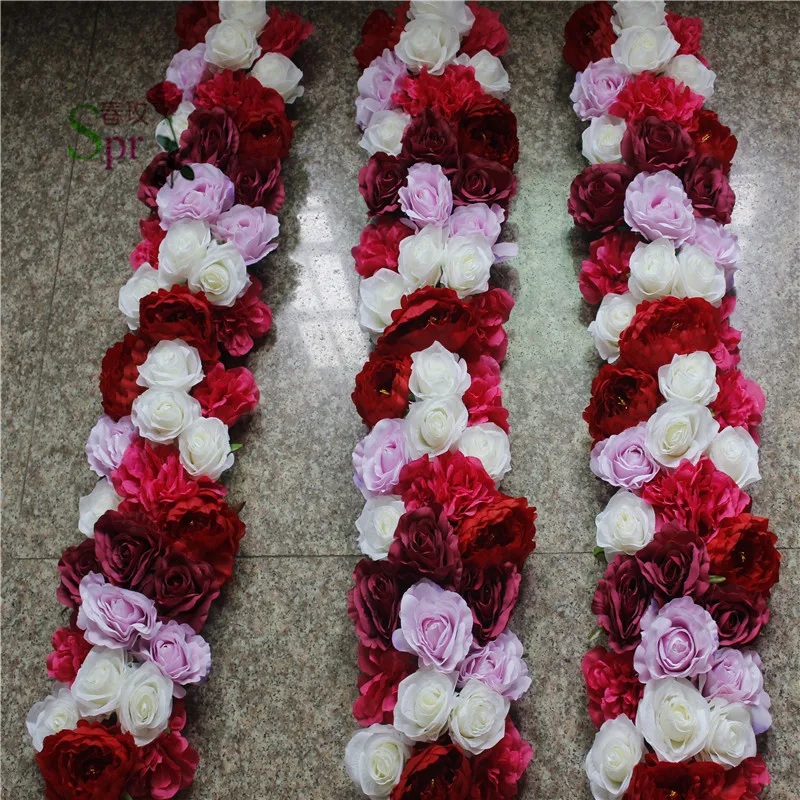 

SPR wedding arch table runner flower wall stage backdrop decorative wholesale artificial flower table centerpiece 10pcs/lot