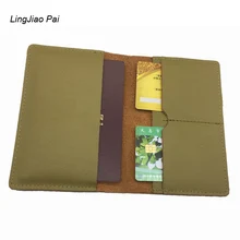 LingJiao Pai cute cheap women luxury passport protective holder case global standard size genuine leather travel passport cover
