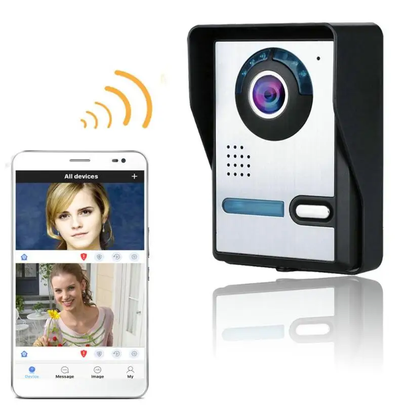 

Wireless WIFI Video Door Phone Doorbel Intercom System Night Vision Waterproof Camera with Rain Cover HD 720P