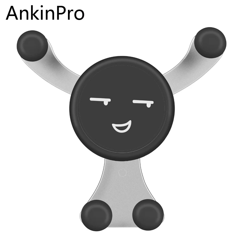 

AnkinPro Car Phone Holder Smile for iPhone Samsung Mount Stand No Magnetic Air Vent Gravity Support Mobile Phone Universal