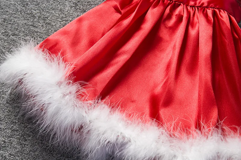 Модное рождественское платье для девочек красное платье принцессы с пайетками детское рождественское платье без рукавов Одежда для девочек от 1 до 7 лет