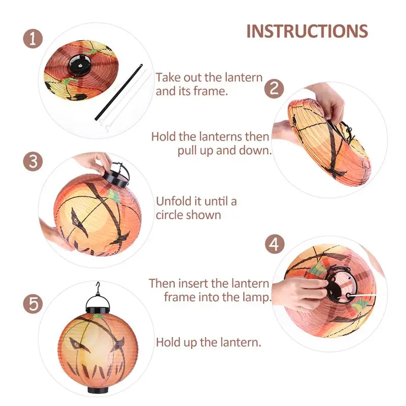 6 шт Хэллоуин СВЕТОДИОДНЫЙ тыквенный бумажный фонарь Хэллоуин украшения огни для украшение для вечеринки