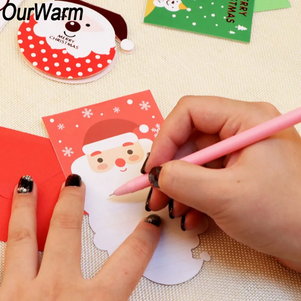 

OurWarm 20Pcs Christmas Gift Cards Snowman Santa Claus Christmas Greeting Card with Envelop New Year's Products navidad 2018
