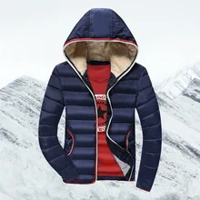 Winter coat men 2016 Casual Hooded Thick Padded Jacket Zipper Slim Men And Women Coats Men Parka Outwear Warm with pocket AMD452