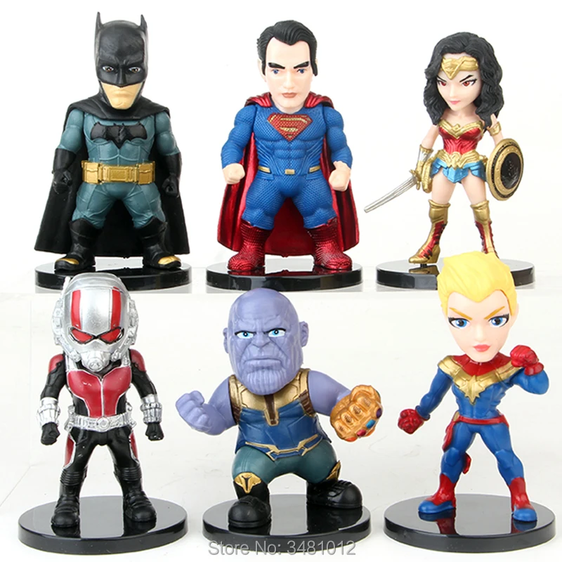 

10cm The Avengers 3 Thanos Captain Marvel Ant-Man Superheroes PVC Action Figures Superman Figurines Dolls Kids Toys for Children
