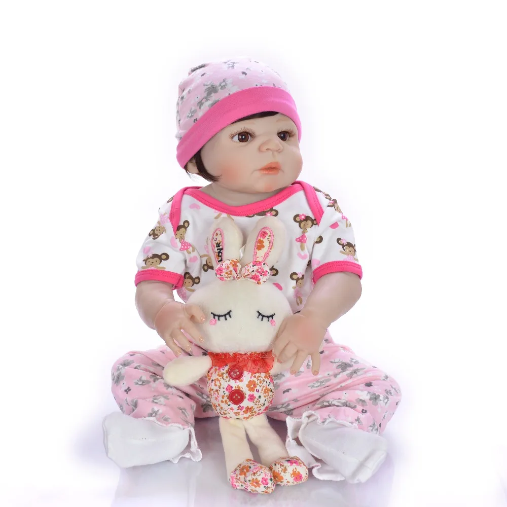 

Boneca Reborn bebe corpo de silicone inteiro realista 23" 57cm newborn baby alive girl doll toys for child brithday gift