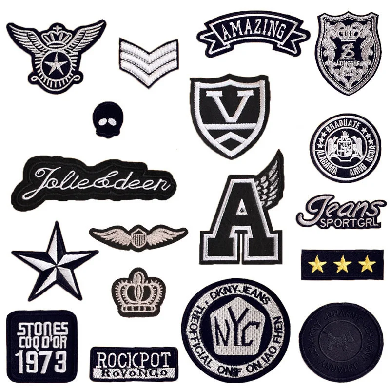 

1pc Black 3d Star Military Army Embroidery Patches for Clothing Iron on Clothes Jeans Appliques Badge Stripes Sticker Patchwork